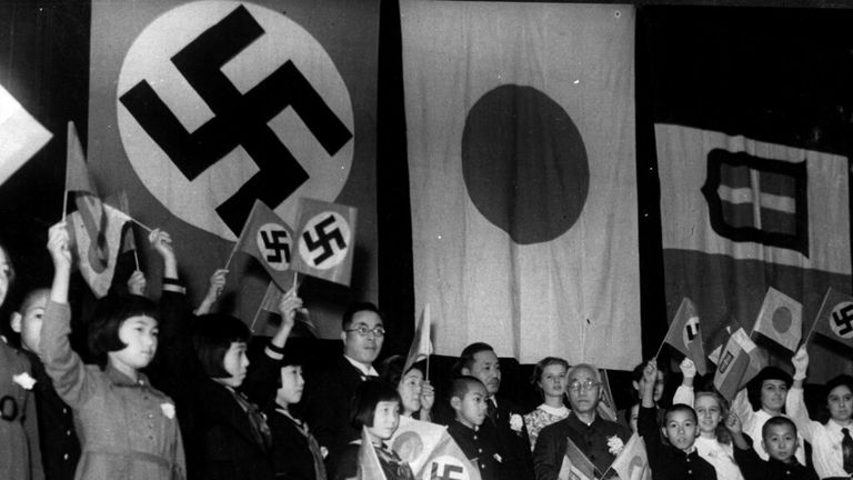 Signing of the Tripartite Alliance between Germany, Italy and Japan in 1940. Pic: AP