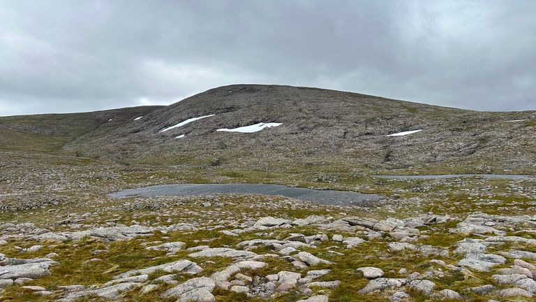 Patches of snow at Ben Macdui in the Cairngorms this year.  Photo: Iain Cameron