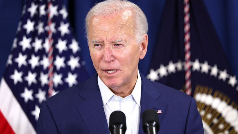 Joe Biden condemned the violence against his rival. Pic: Reuters