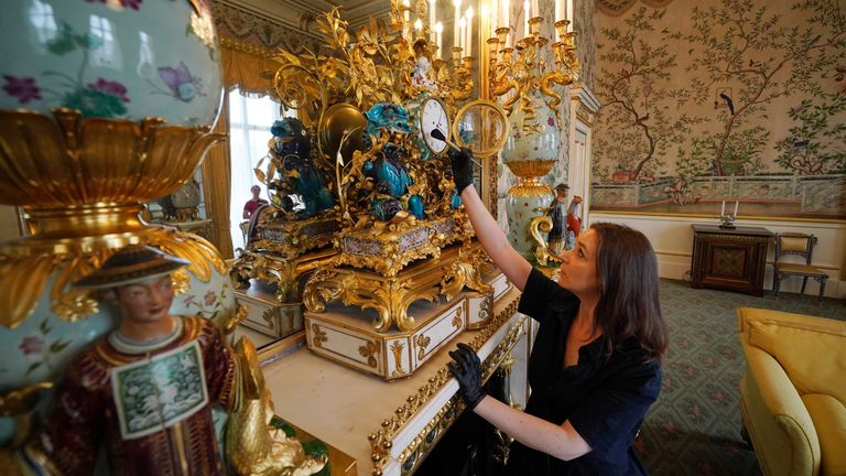 The yellow drawing room in Buckingham Palace's East Wing. Pic: PA