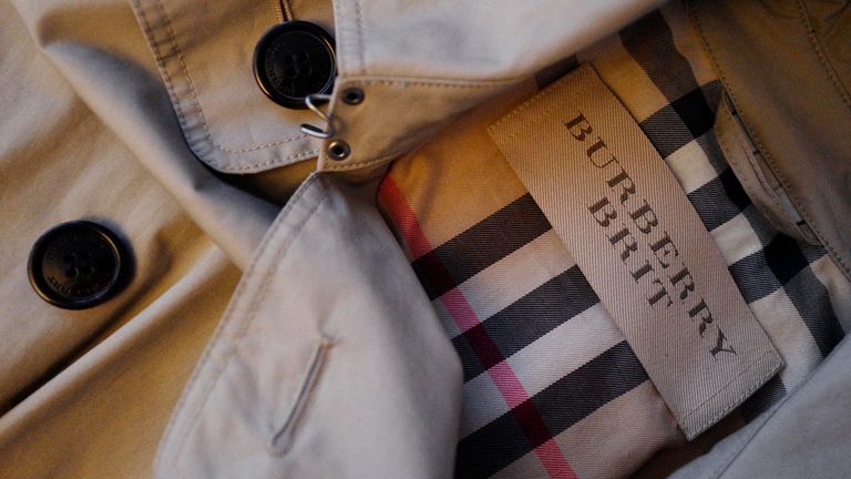 The label inside a Burberry trench coat. Pic: Reuters 