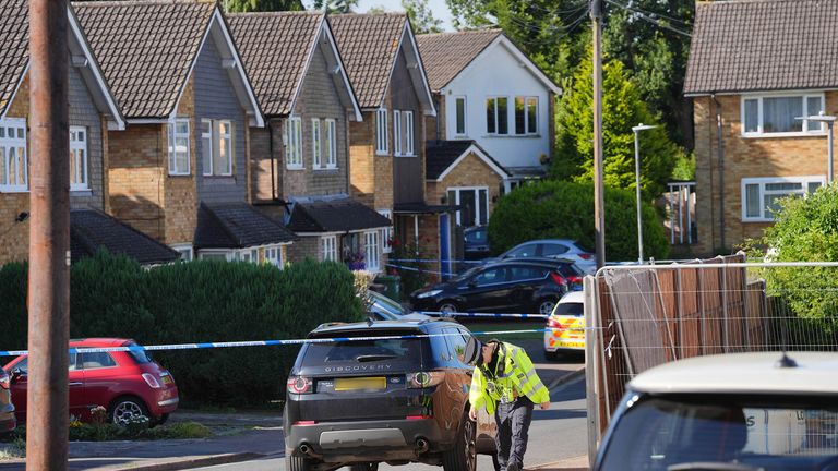 The scene in Ashlyn Close, Bushey.
Pic: PA