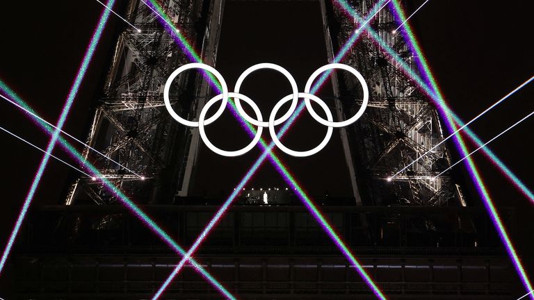 Celine Dion performs at the Eiffel Tower at the conclusion of the opening ceremony of the Olympic Games.
Pic Reuters