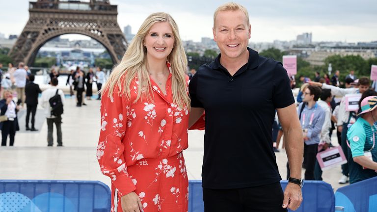 Chris Hoy and Rebecca Adlington arrive at the Trocadero ahead of the opening ceremony for the Paris 2024 Olympic Games.
Pic PA