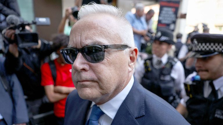 Huw Edwards outside Westminster Magistrates' Court .
Pic: Reuters