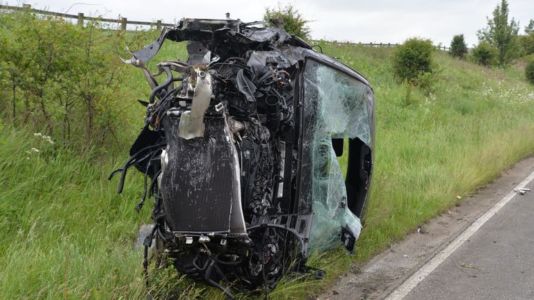 Anderson's car after the crash. Pic: Durham Constabulary