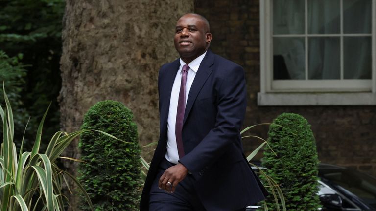 David Lammy arrives at 10 Downing Street, following the results of the election, in London, Britain, July 5, 2024. REUTERS/Phil Noble
