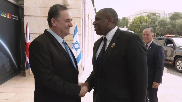 David Lammy meets with Israel Katz while on a trip to the Middle East