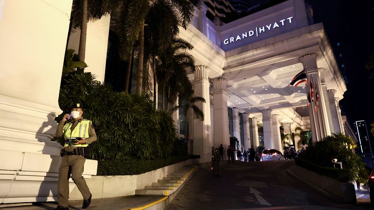 A general view of Grand Hyatt Erawan hotel, which believed that at least 6 people have been reported dead.
Pic Reuters