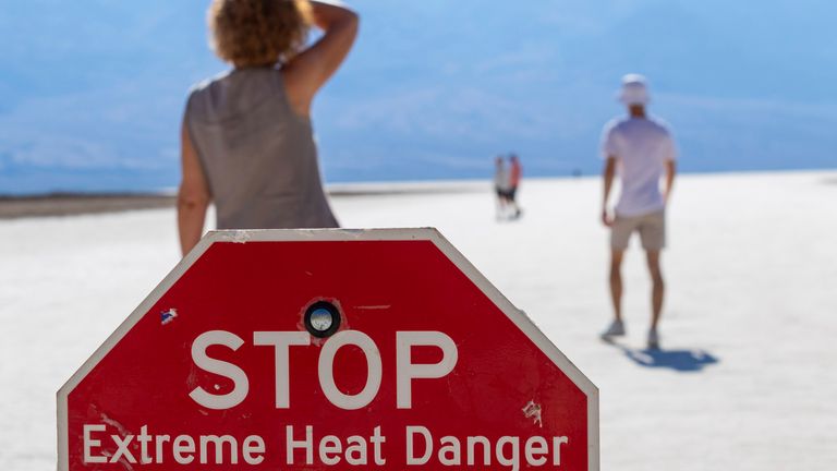 Forecasters say the heatwave could break previous records across the US, including in Death Valley, California. Pic: AP