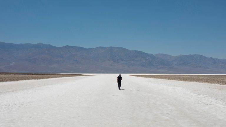 A man walks through Badwater Basin. Pic: AP