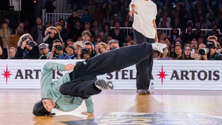 Olympic gold favourite Dominika Banevi, known as B-Girl Nicka, competes during the World Breaking Championships in 2023. Pic: AP