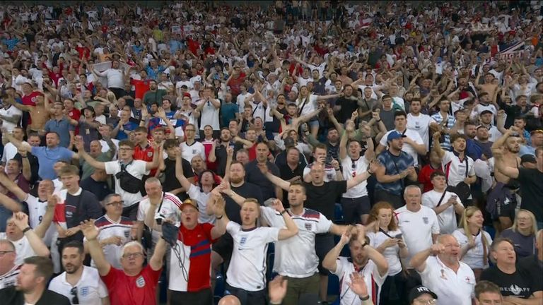 England fans celebrating the comeback