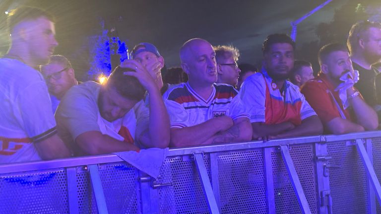 Heartbroken England fans watch as Spain beat the Three Lions