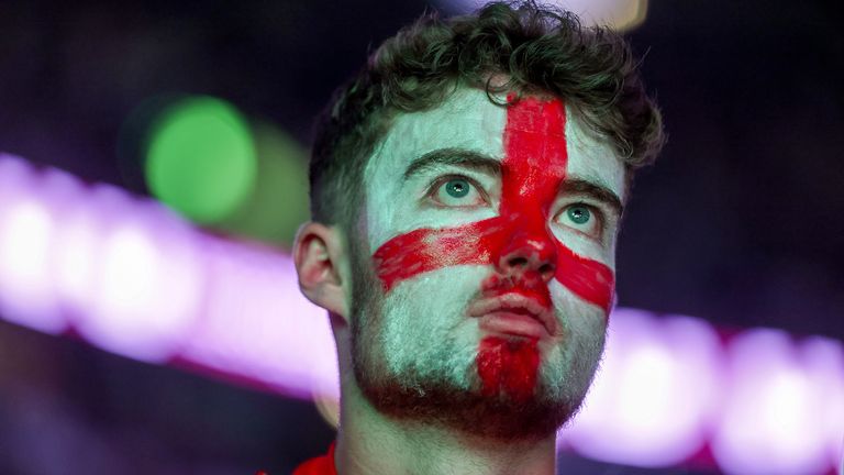 A dejected England fan at BOXPark Croydon in London. Pic: PA