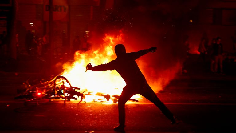 Clashes broke out in Paris after the results. Photo: Reuters