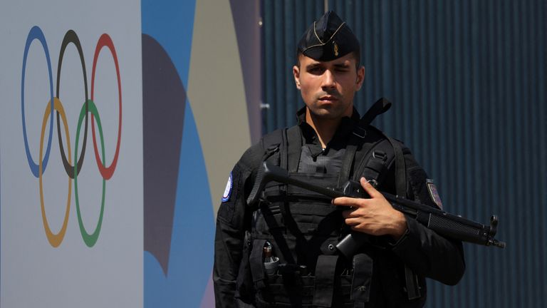 Security measures are now in place in Paris ahead of the 2024 Olympics. Pic: Reuters
