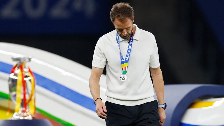 Gareth Southgate after the defeat to Spain in Berlin.  Photo: Reuters