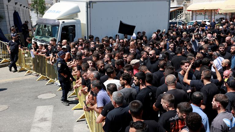 Druze residents protest Israeli Prime Minister Benjamin Netanyahu's visit. Pic: Reuters