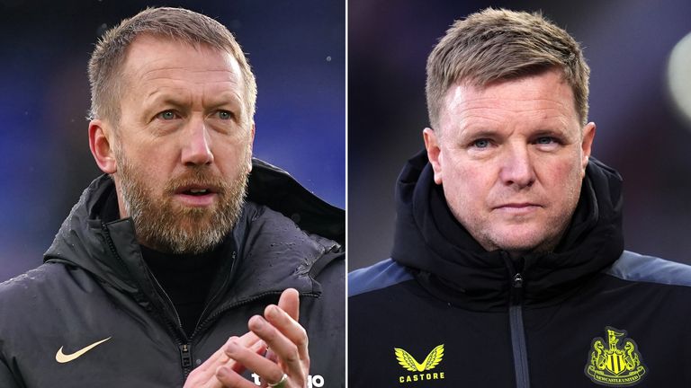 Graham Potter and Eddie Howe.  Photos: PA