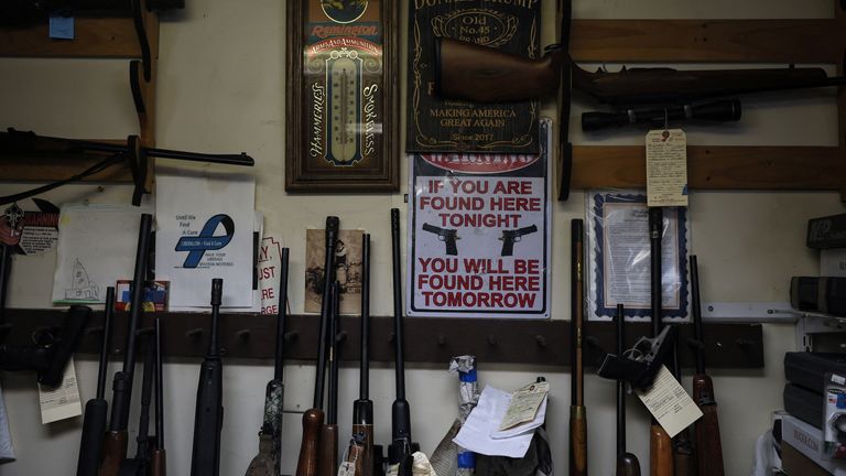 Gun laws also remain an emotive topic on the left and right of US politics. Pic: Reuters