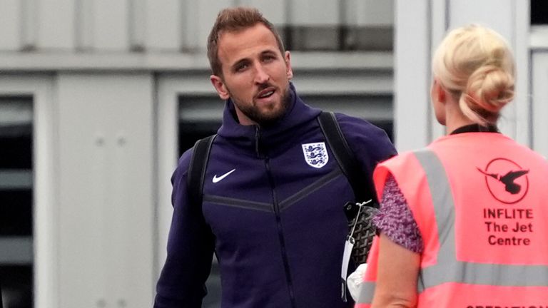 England's Harry Kane arrives at London Stansted Airport. Gareth Southgate and England tasted defeat in a second successive European Championship final as Spain triumphed 2-1 in Berlin. Picture date: Monday July 15, 2024.