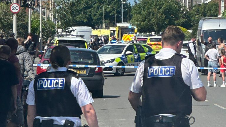 Emergency services at the scene on Hart Street, Southport.
@ChauffeurWest/PA

