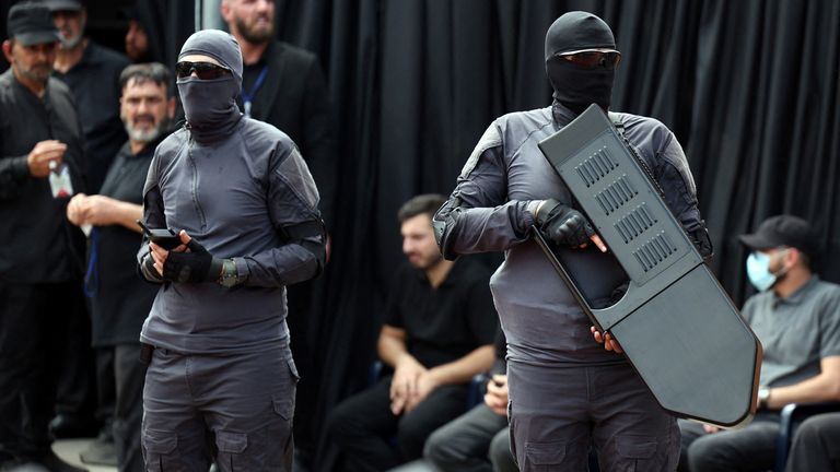 A Hezbollah member carries a weapon which sources familiar with its arsenal said is used to counter drones, during a religious procession to mark Ashura in Beirut's southern suburbs, Lebanon.
Pic Reuters