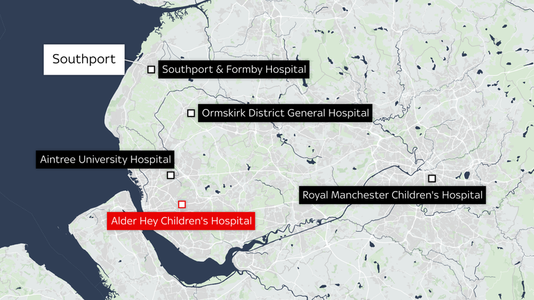 Southport stabbing hospitals 