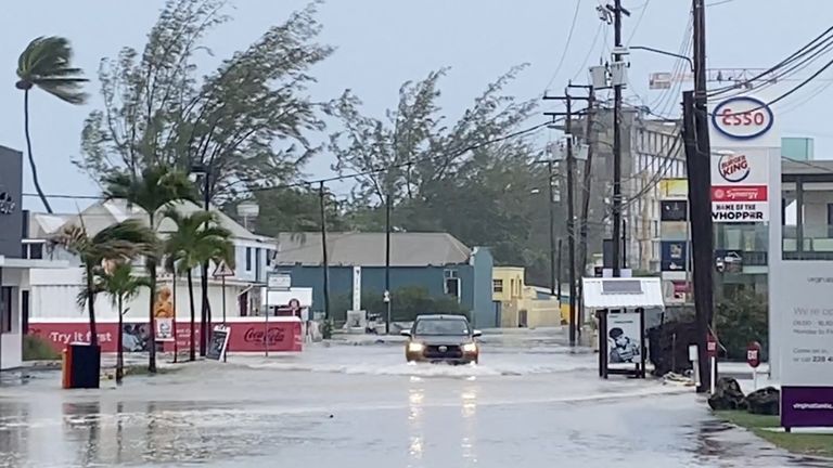 A road is filled with floodwater in the aftermath of Hurricane Beryl, in Bridgetown, Barbados, July 1, 2024, in this screengrab obtained from a social media video. Instagram/ @alanburke__/via REUTERS THIS IMAGE HAS BEEN SUPPLIED BY A THIRD PARTY. MANDATORY CREDIT. NO RESALES. NO ARCHIVES.
