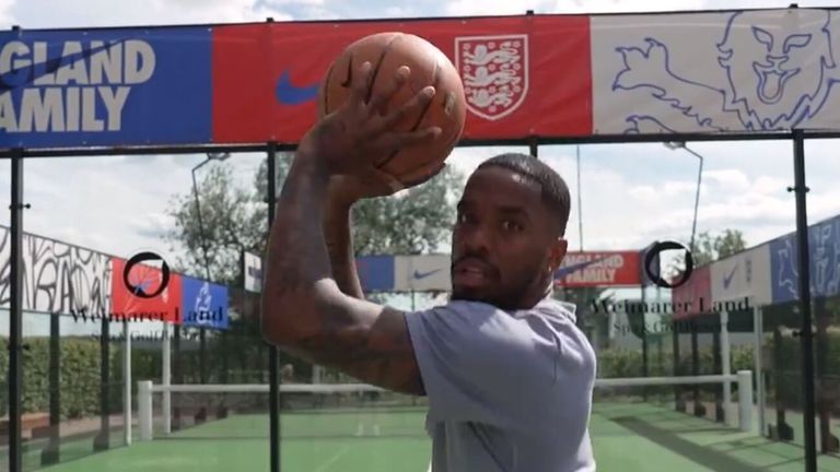 England strike Ivan Toney demonstrating his 'no look' skills in a jokey social media video for @england football team.
Pic: England/X