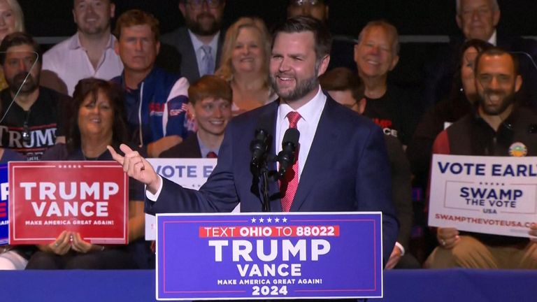 JD Vance at a rally in Ohio