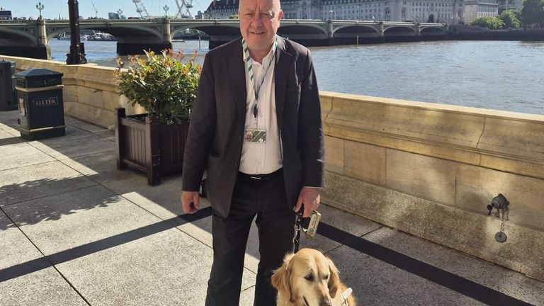 Jennie with Steve Darling on the terrace of the Houses of Parliament