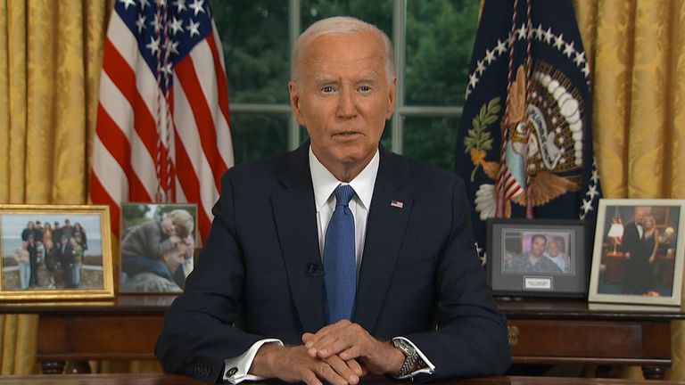 Joe Biden addresses the American people from the White House