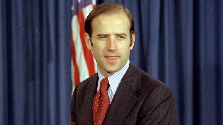 Joe Biden as a newly elected Democratic senator in 1972. Pic: AP
