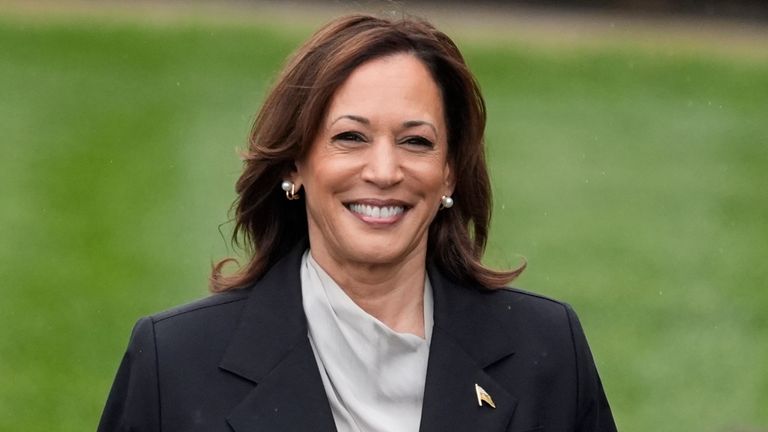 Kamala Harris at the White House earlier this month. Pic: AP