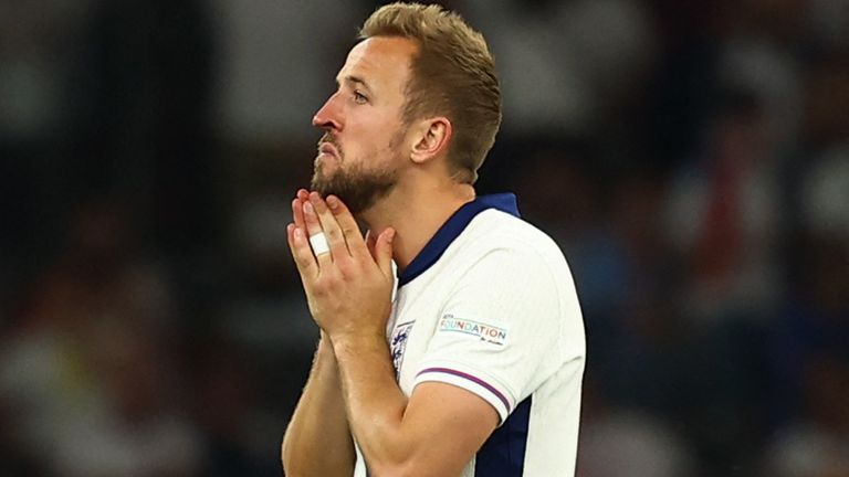 England captain Harry Kane looks dejected after the match. Pic: Reuters