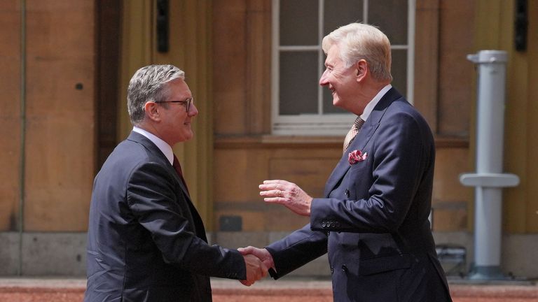 Sir Keir arrives at Buckingham Palace. Pic: PA