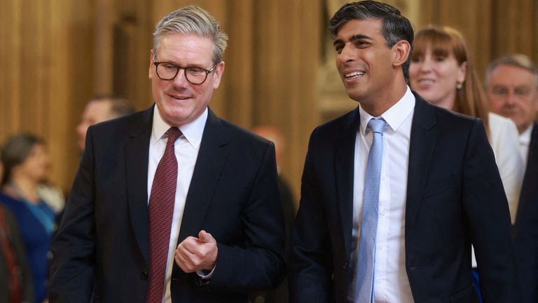 Prime Minister Keir Starmer and former Prime Minister Rishi Sunak attend the State Opening of Parliament.
Pic Reuters