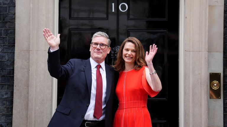 Keir Starmer and Victoria Starmer.
Pic: PA