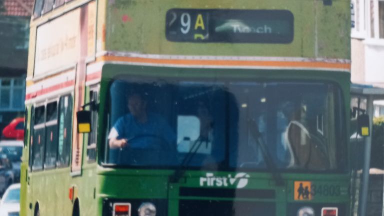 Mr Beckers behind the wheel in the mid 1980s. Pic: First Bus