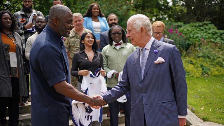 King Charles meets Idris Elba.
Pic: PA