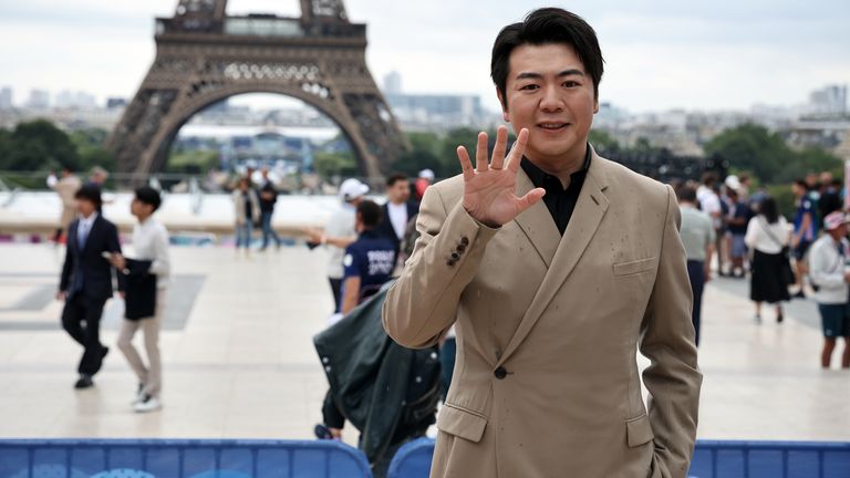 Lang Lang (right) arrives at the Trocadero ahead of the opening ceremony for the Paris 2024 Olympic Games. Picture date: Friday July 26, 2024.
