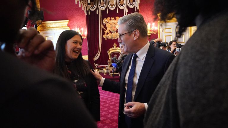 Lisa Nandy and Keir Starmer at an event for The King's Trust.
Pic: PA