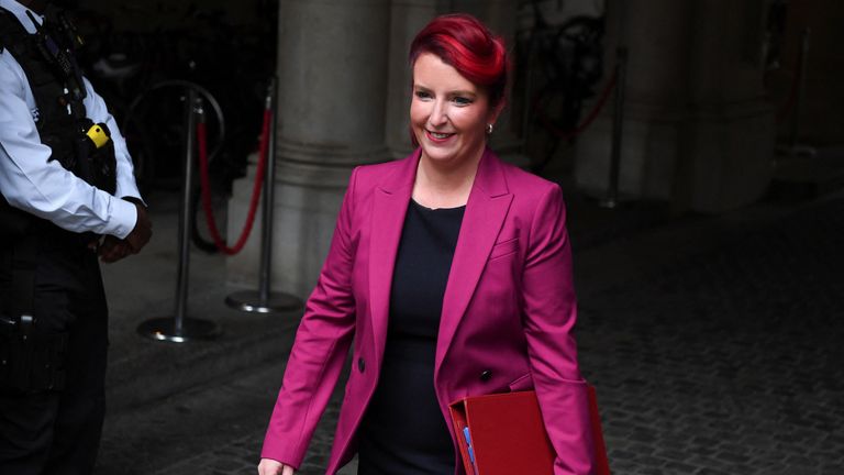 Louise Haigh walks outside Downing Street.
Pic: Reuters