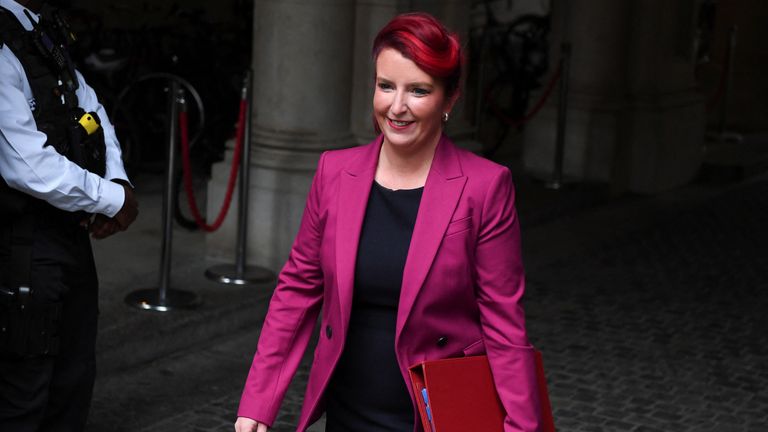 Louise Haigh leaves Downing Street.  Photo: Reuters