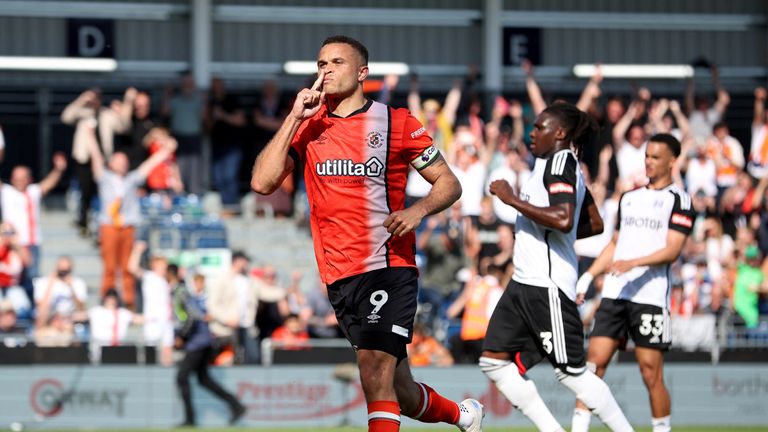 Luton's Morris in Premier League match against Fulham