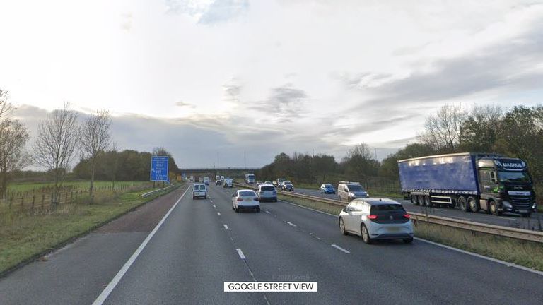 The crash took place between junctions 7 and 8 of the M62. File pic