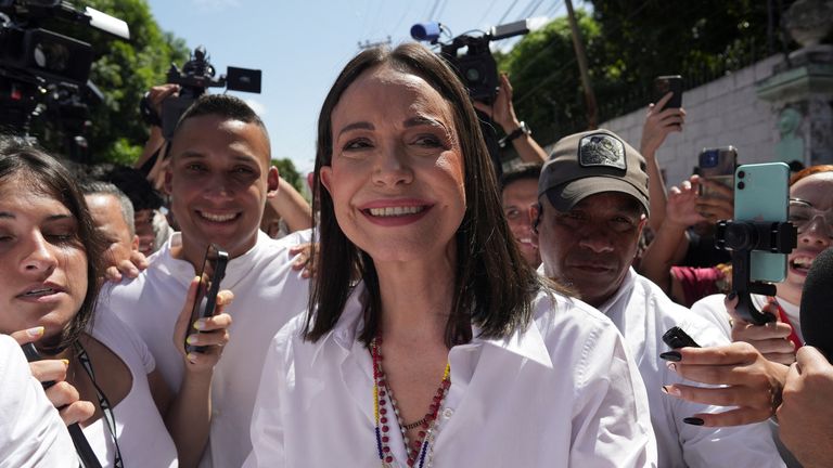 Opposition leader Maria Corina Machado. Pic: Reuters