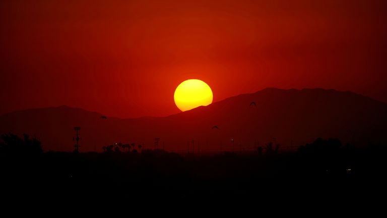 FILE PHOTO: The sun sets during a heatwave, in Mexicali, Mexico July 5, 2024. REUTERS/Victor Medina/File Photo
FILE PHOTO: Scorching heatwave grips northern Mexico, locals struggle to cope
